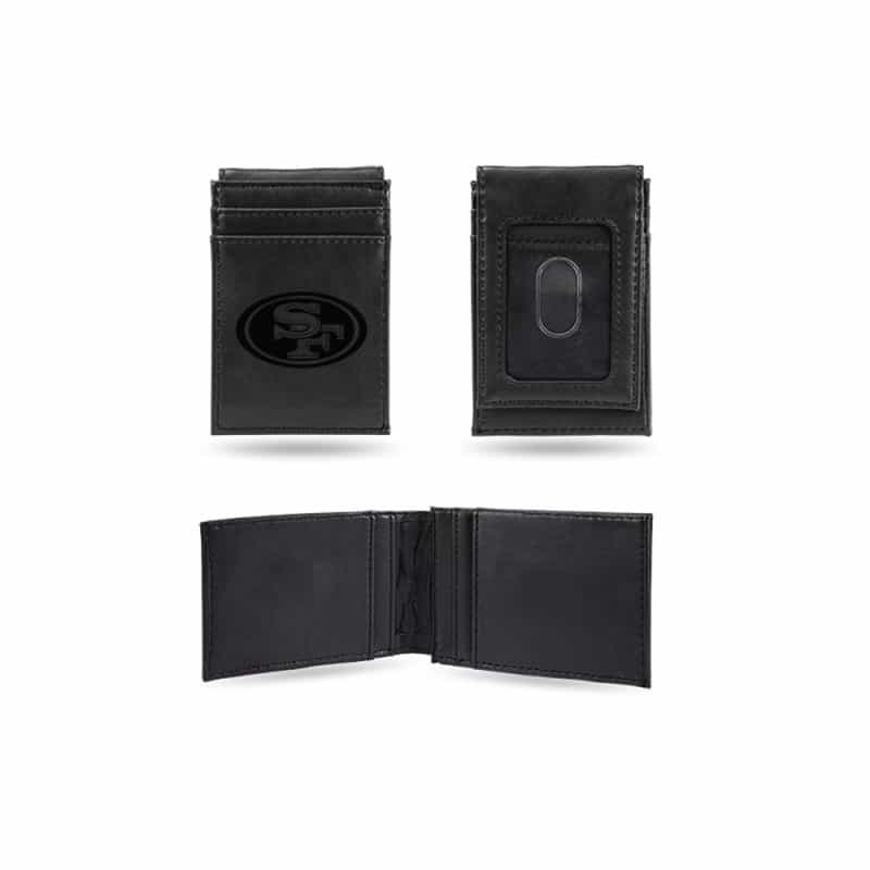 49Ers Laser Engraved Black Front Pocket Wallet