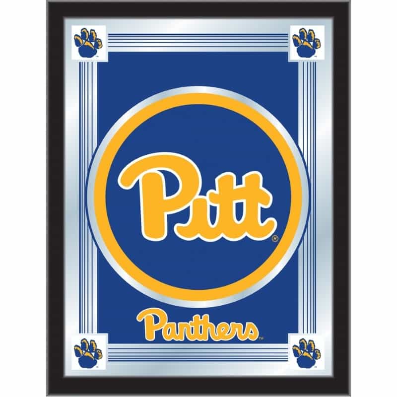 University Of Pittsburgh 17"X22" Logo Wall Mirror By Holland Bar Stool Company, Design Options: Design 1