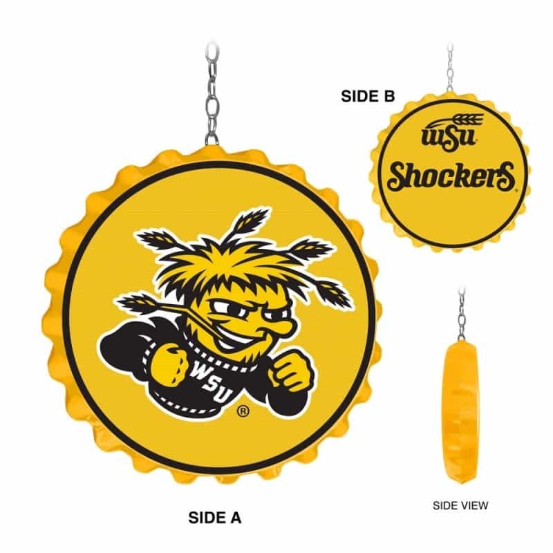 Wsu - Wichita State Shockers Team Spirit Bottle Cap Dangler-Primary Logo