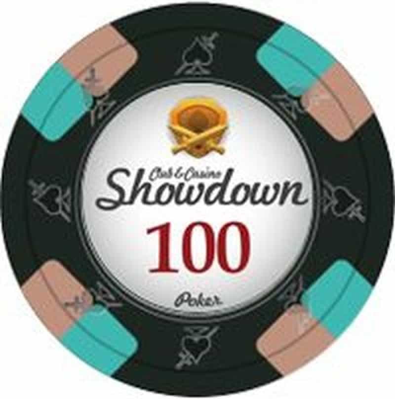Showdown Series Clay Poker Chips 13.5G Roll Of 25 Chips - $100