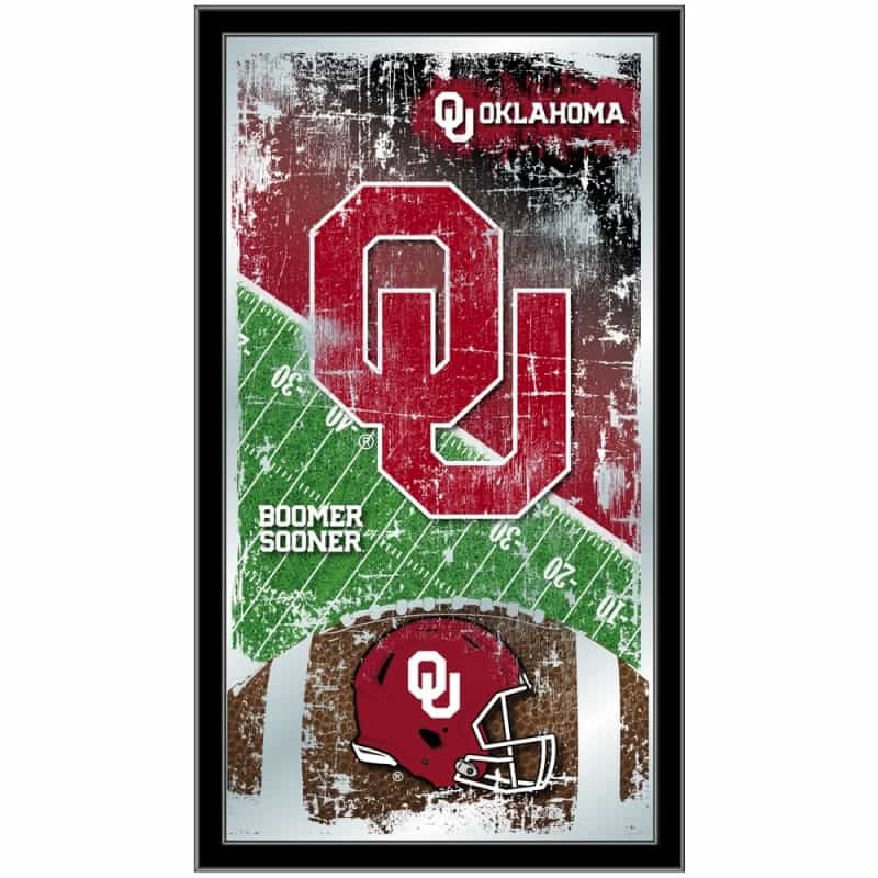 Oklahoma 15" X 26" Football Mirror By Holland Bar Stool Company