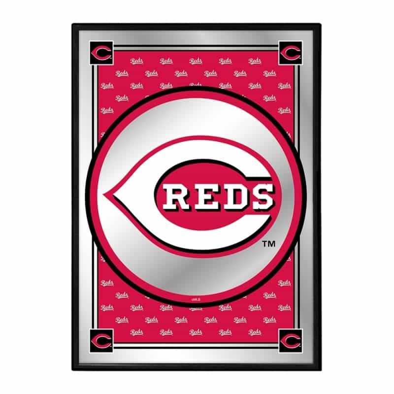 Cincinnati Reds: Vertical Team Spirit - Framed Mirrored Wall Sign