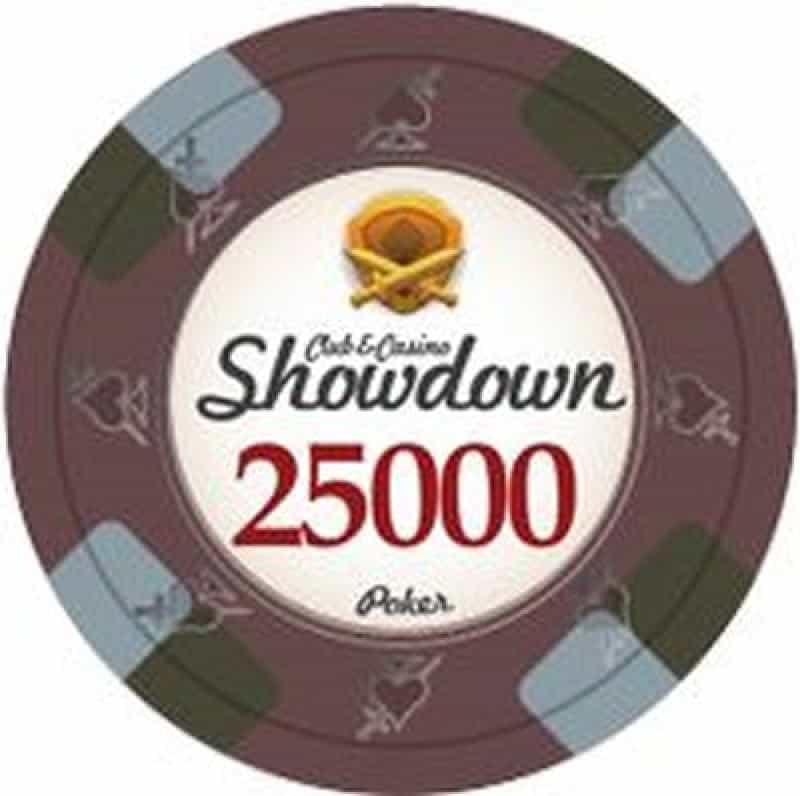 Showdown Series Clay Poker Chips 13.5G Roll Of 25 Chips - $25000