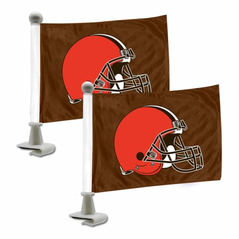Cleveland Browns Ambassador Car Flags - 2 Pack Mini Auto Flags, 4In X 6In