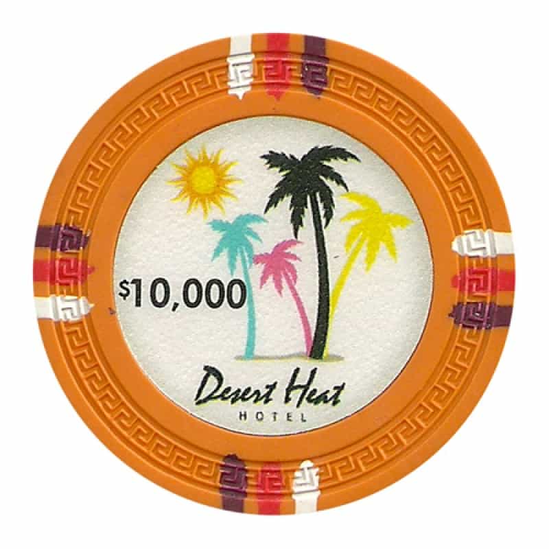 Desert Heat Series 13.5 Gram Poker Chips - $10000 Sold By The Roll Of 25Pcs