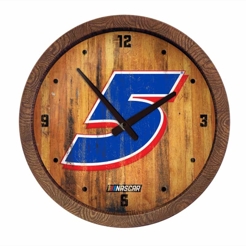 Kyle Larson: Weathered "Faux" Barrel Top Wall Clock