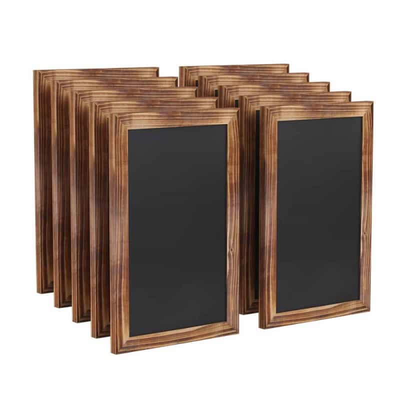 Canterbury 11" X 17" Torched Wood Wall Mount Magnetic Chalkboard Sign, Hanging Wall Chalkboard Memo Board For Home, School, Or Business, Set Of 10