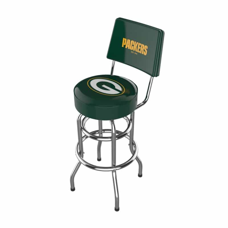 Green Bay Packers Chrome Barstool W/Back