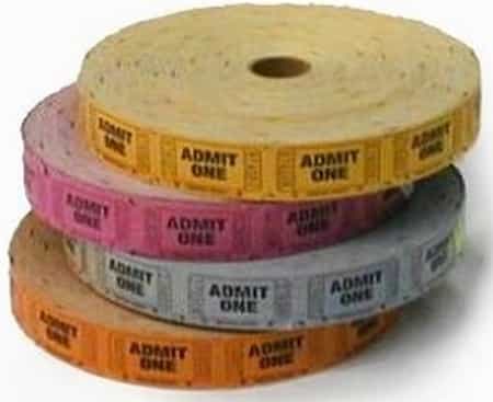 Raffle Tickets - 2000 Single Stub Tickets