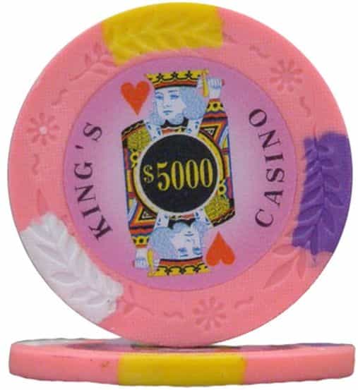 King's Casino Series 14 Gram Pro Clay - $5000 Sold By The Roll 25 Pcs. Per Roll