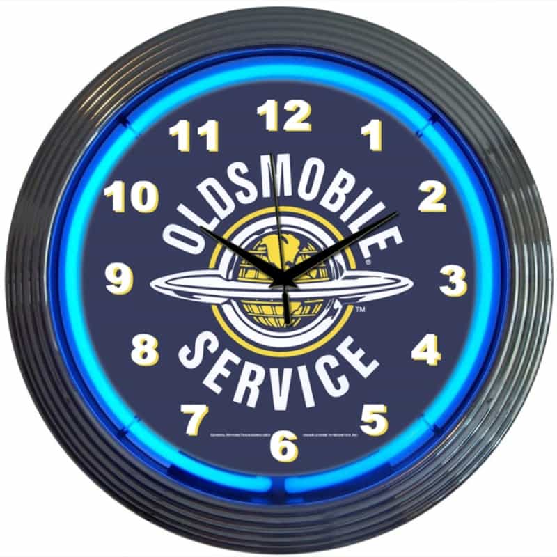 Gm Oldsmobile Service Neon Clock 15" X 15" X 3"
