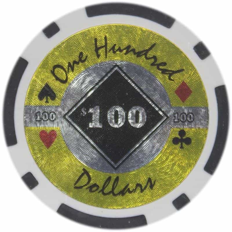 Black Diamond Series Poker Chips 14 Gram - $100 Sold By The Roll 25 Pcs Per Roll