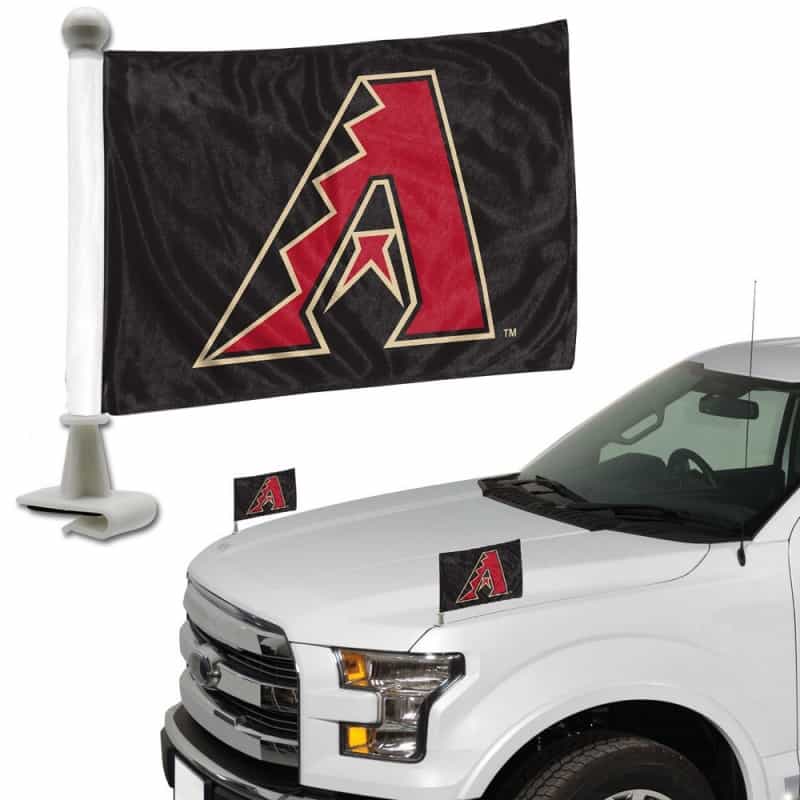 Arizona Diamondbacks Ambassador Car Flags - 2 Pack Mini Auto Flags, 4In X 6In
