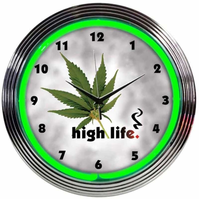 High Life Neon Clock 15" X 15" X 3"