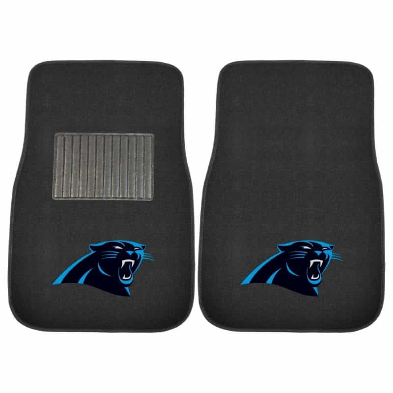 Carolina Panthers Embroidered Car Mat Set - 2 Pieces - Panther Head Primary Logo