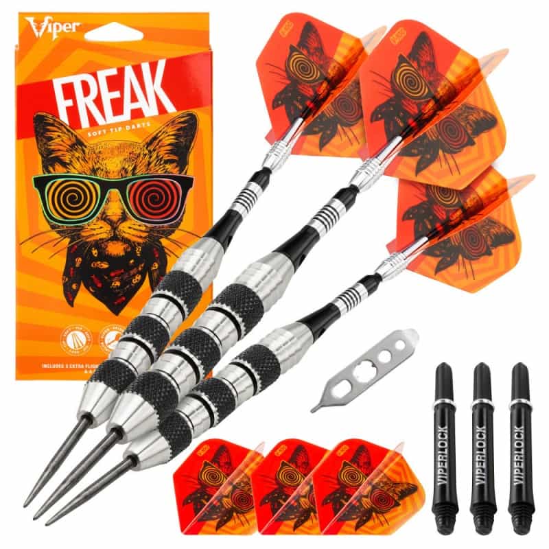 Viper The Freak Steel Tip Darts Knurled And Shark Fin Barrel 22 Grams