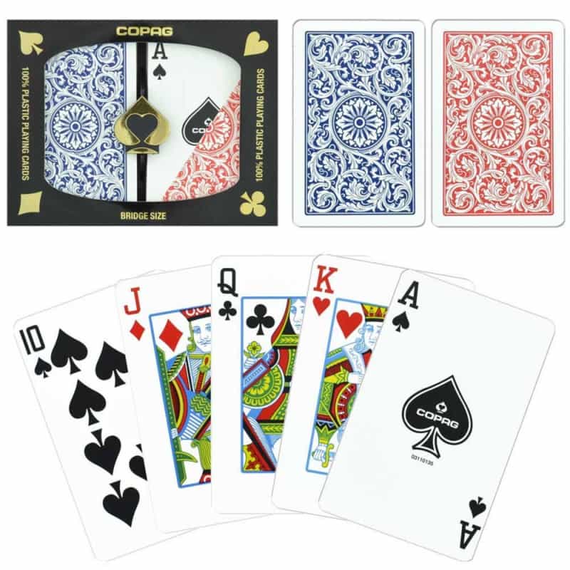 Copag Bridge Size Regular Index - Green*Burgundy Setup