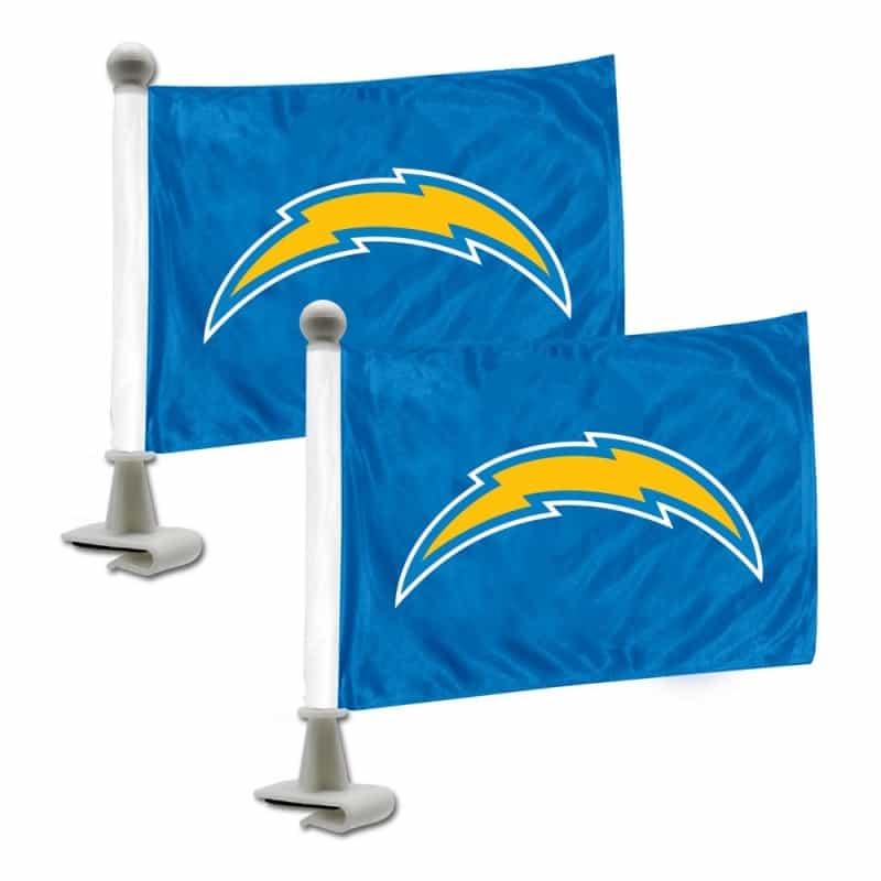 Los Angeles Chargers Ambassador Car Flags - 2 Pack Mini Auto Flags, 4In X 6In