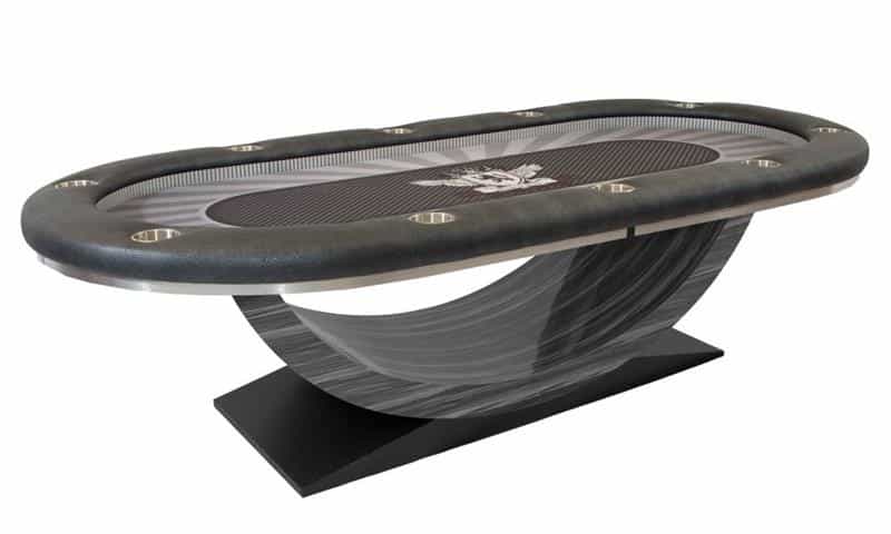 Halo Hold'em Poker Table With Modern Bowed Legs