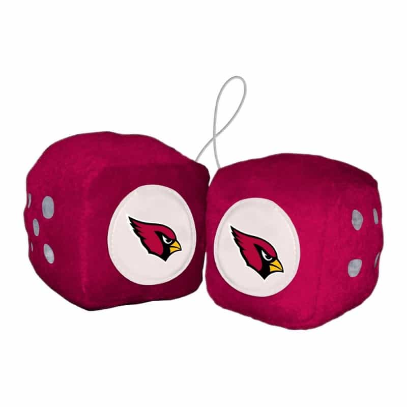 Arizona Cardinals Team Color Fuzzy Dice Decor 3" Set