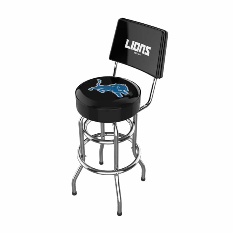 Detroit Lions Chrome Barstool W/Back