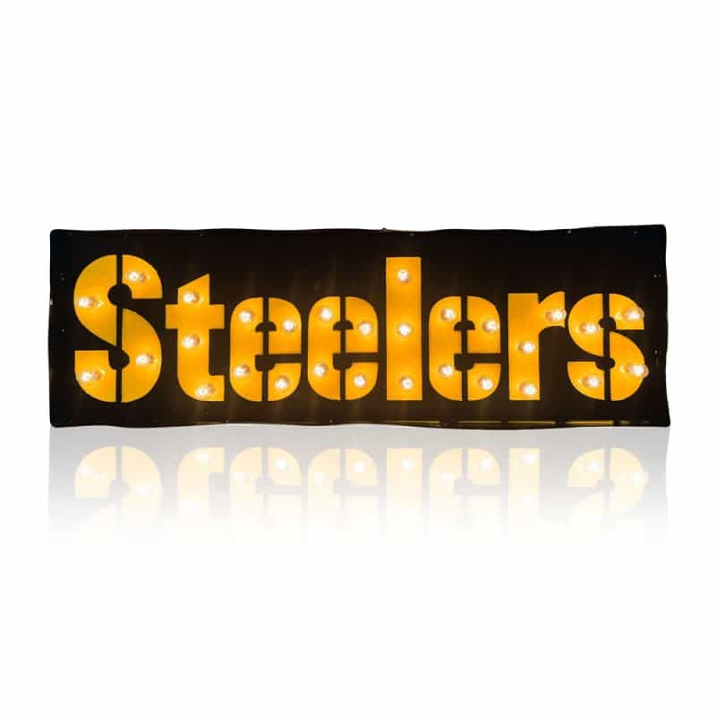 Pittsburgh Steelers Lighted Recycled Metal Street Sign