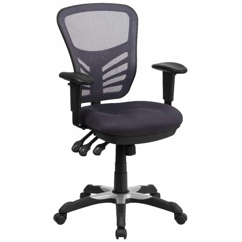 Nicholas Mid-Back Dark Gray Mesh Multifunction Executive Swivel Ergonomic Office Chair With Adjustable Arms