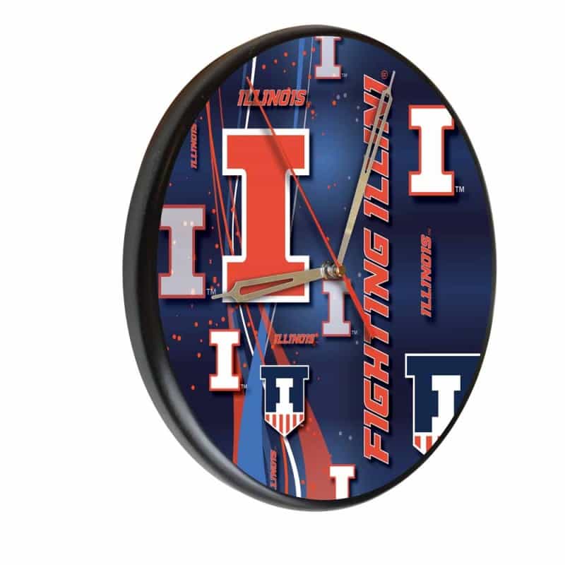 Illinois Digitally Printed Wood Clock By The Holland Bar Stool Co