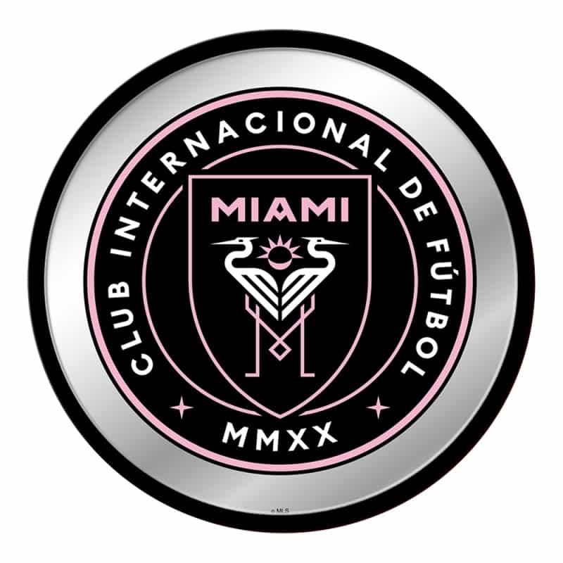 Inter Miami Cf: Modern Disc Mirrored Wall Sign