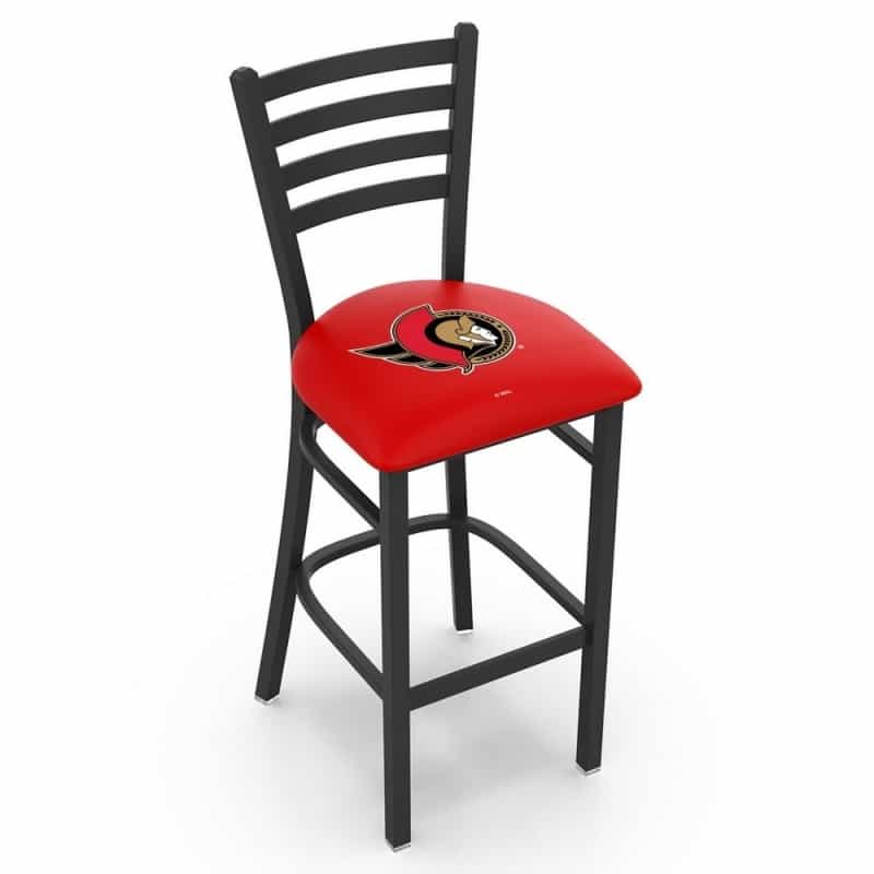 L004 Ottawa Senators 30" Stationary Bar Stool With Black Wrinkle Finish