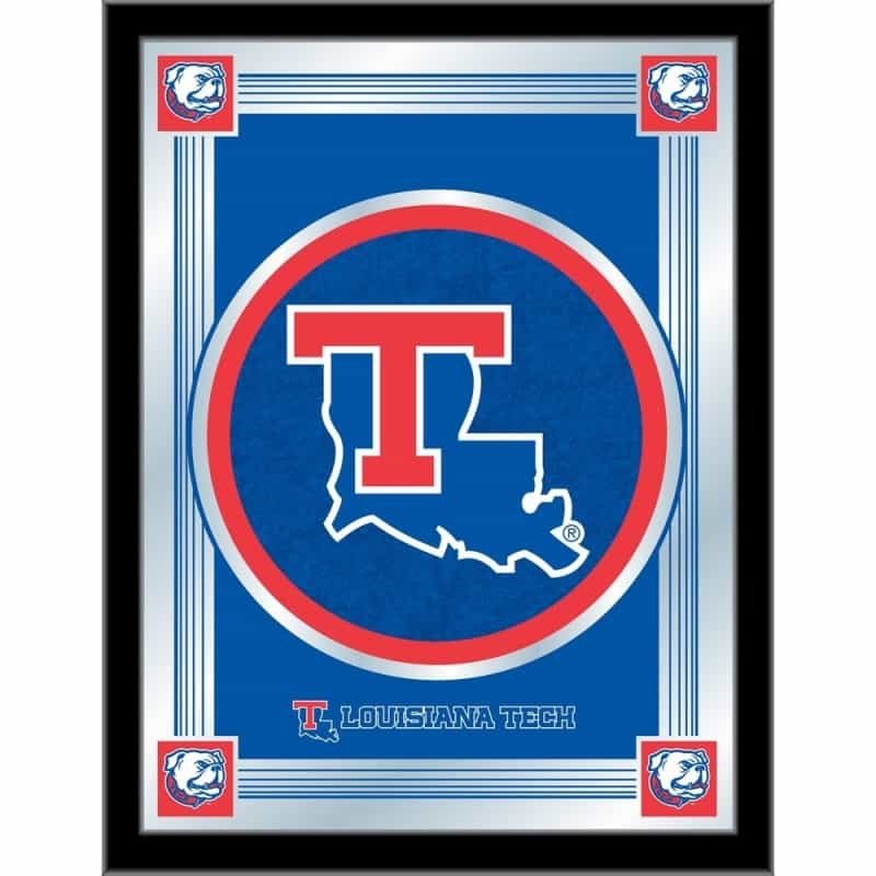 Louisiana Tech University 17"X22" Logo Wall Mirror By Holland Bar Stool Company, Design Options: Design 1