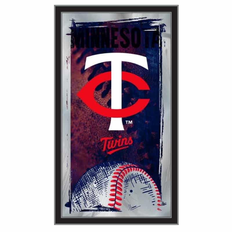 Minnesota Twins 15" X 26" Baseball Mirror By Holland Bar Stool Company