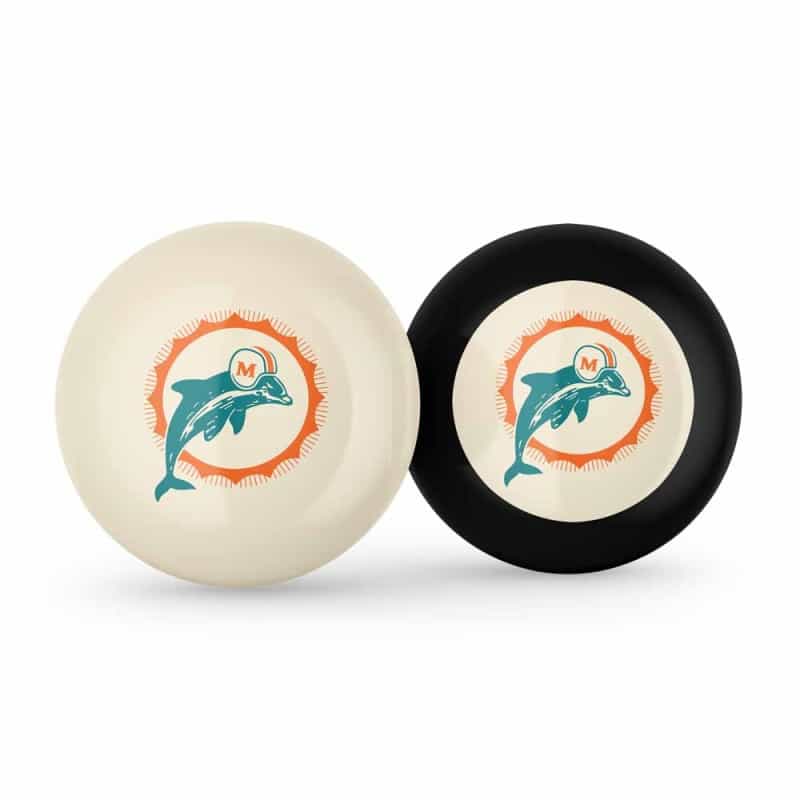 Vintage Miami Dolphins Logo Cue Ball & 8 Ball