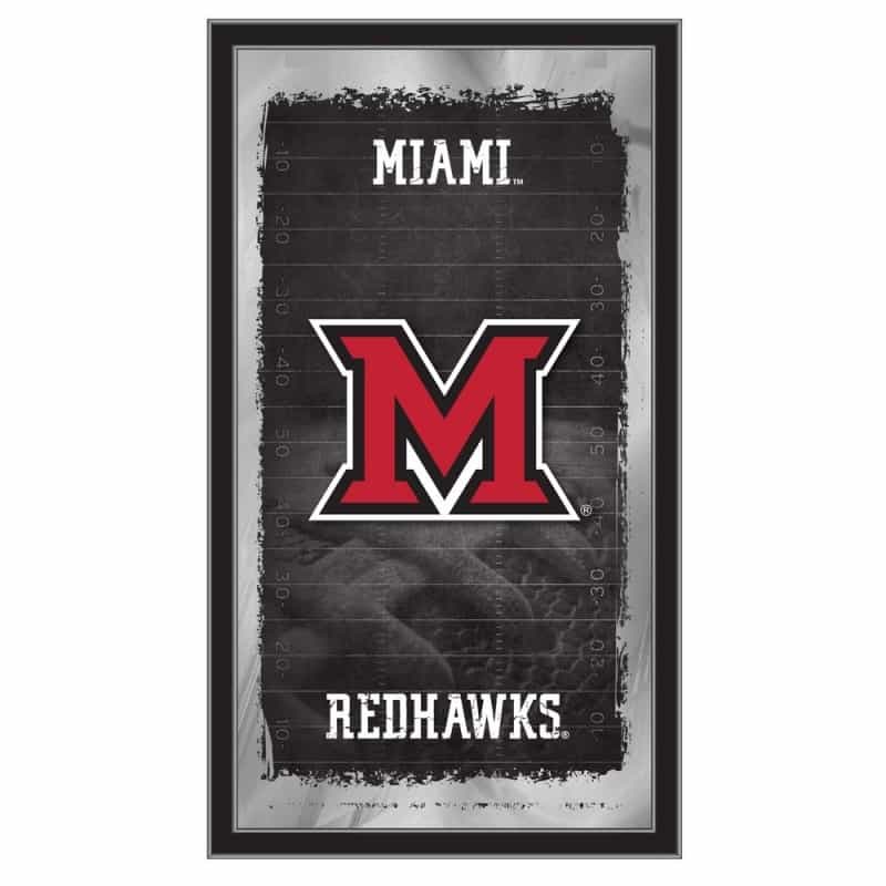 Miami (Oh) 15" X 26" Football Mirror By Holland Bar Stool Company