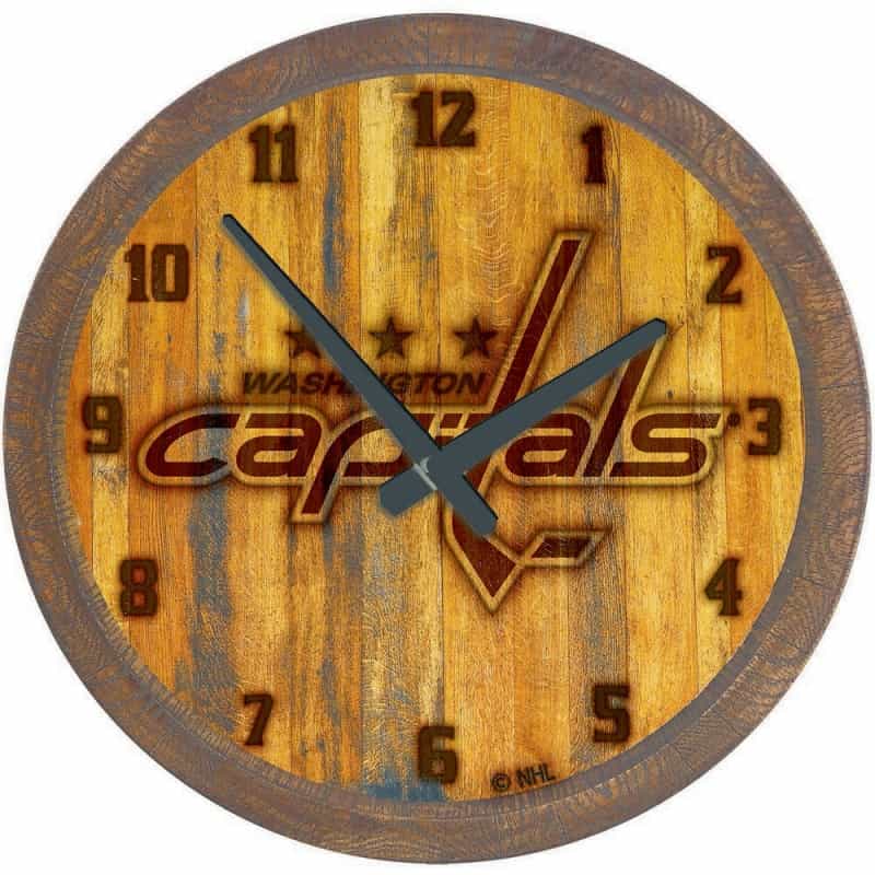 Washington Capitals: Branded "Faux" Barrel Top Wall Clock