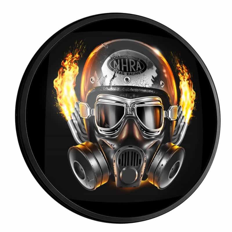Nhra: Gas Mask - Round Slimline Lighted Wall Sign