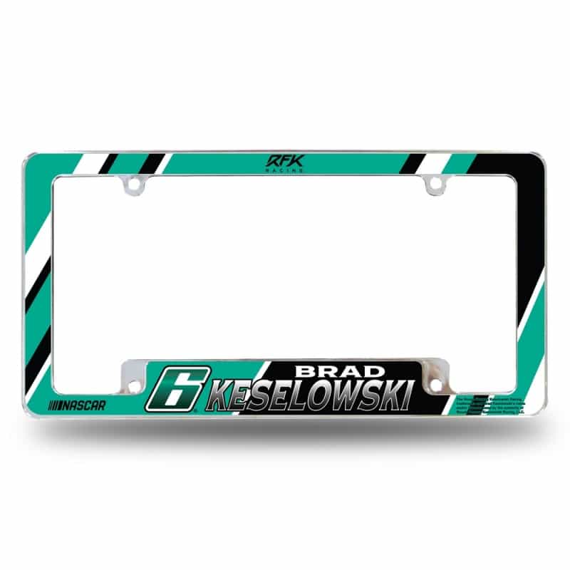 Rico Industries Nascar Racing Brad Keselowski 12" X 6" Chrome All Over Automotive License Plate Frame