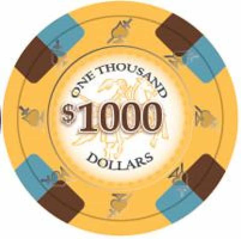 Poker Knights Series Clay Poker Chips 13.5G Roll Of 25 Chips - $1000