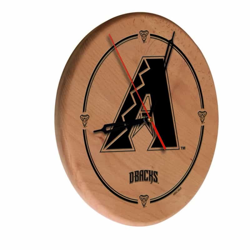 Arizona Diamondbacks 13" Solid Wood Engraved Clock