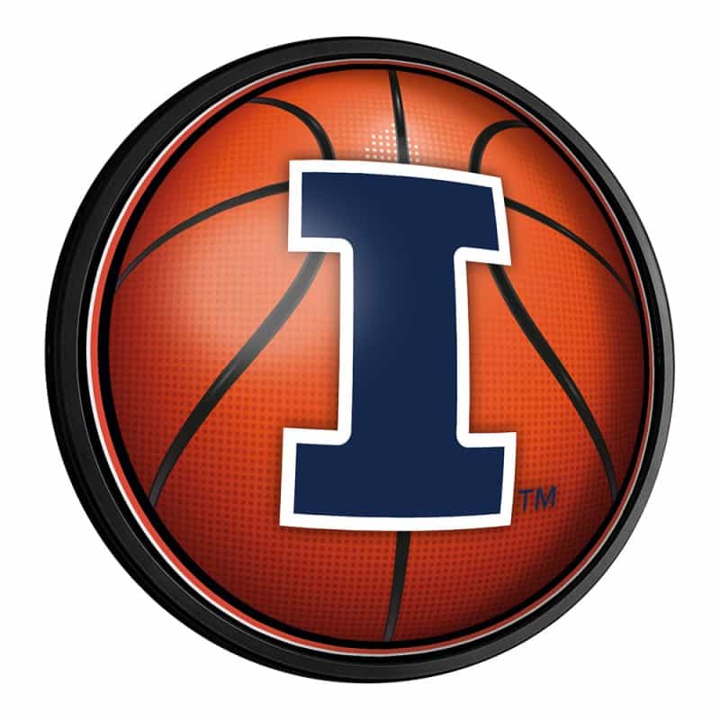 Illinois Fighting Illini: Basketball - Round Slimline Lighted Wall Sign