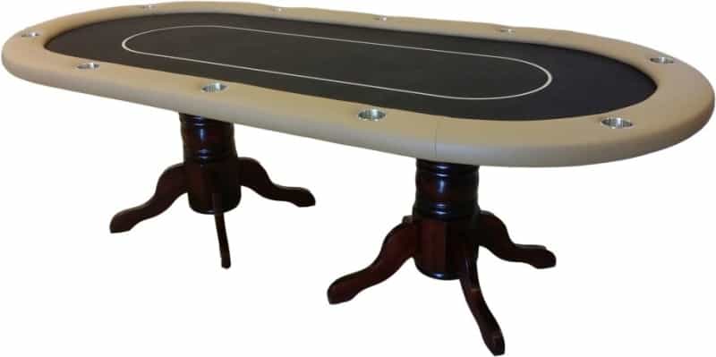 Texas Hold'em Poker Table With Furniture Style Wooden Pedestal Legs