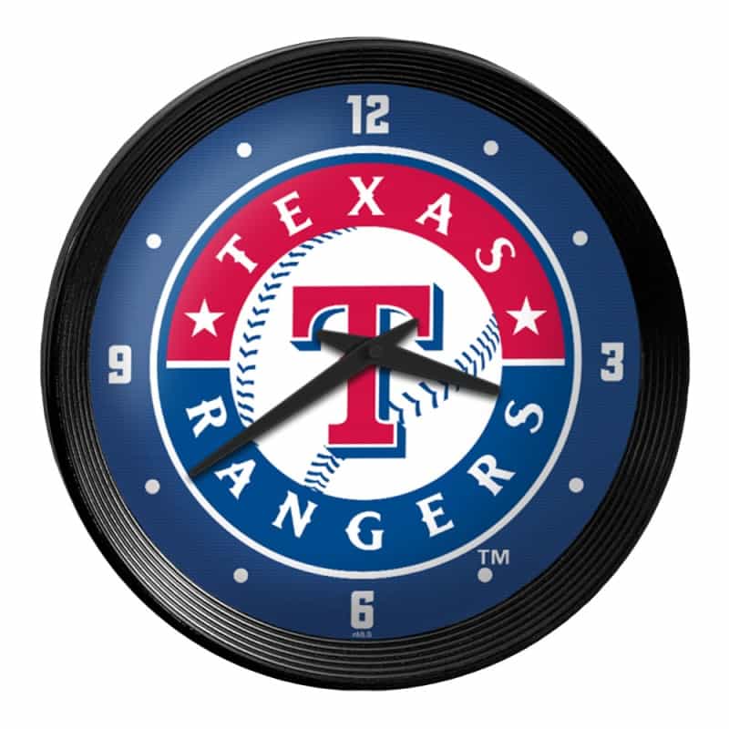 Texas Rangers: Ribbed Frame Wall Clock