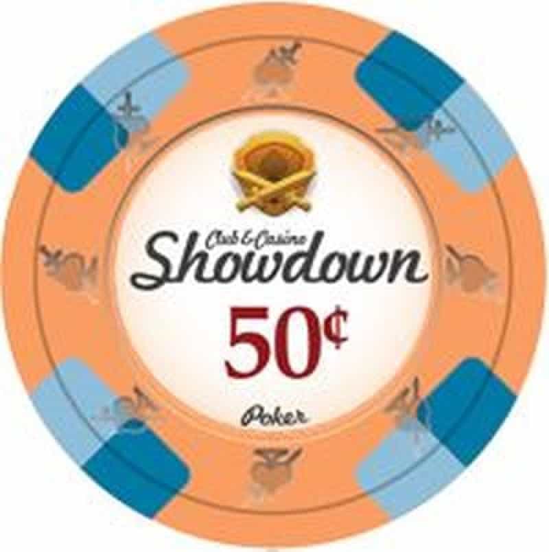 Showdown Series Clay Poker Chips 13.5G Roll Of 25 Chips - $0.50