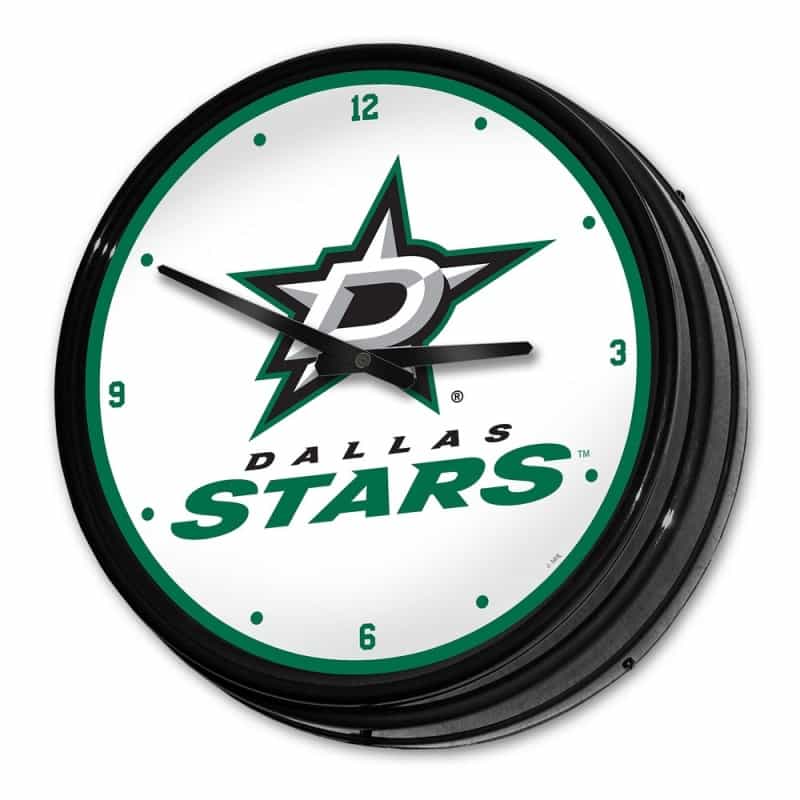 Dallas Stars: Illuminated Retro Diner Wall Clock