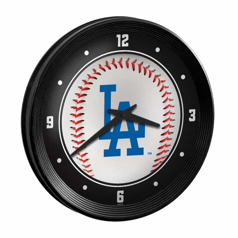 Los Angeles Dodgers: Baseball - Ribbed Frame Wall Clock