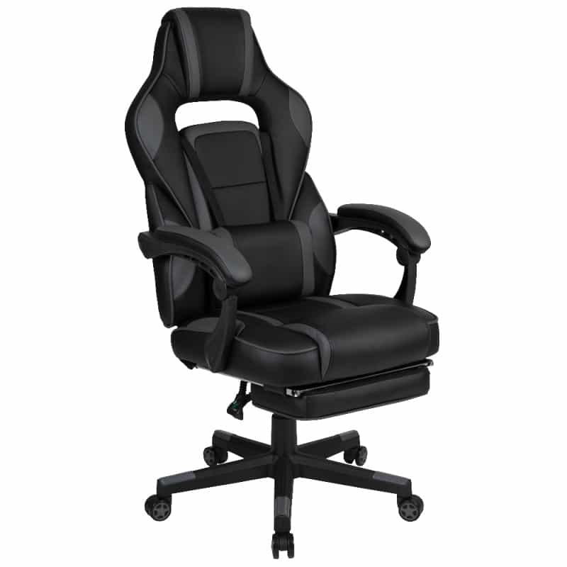 X40 Gaming Chair Racing Ergonomic Computer Chair With Fully Reclining Back/Arms, Slide-Out Footrest, Massaging Lumbar - Black/Gray