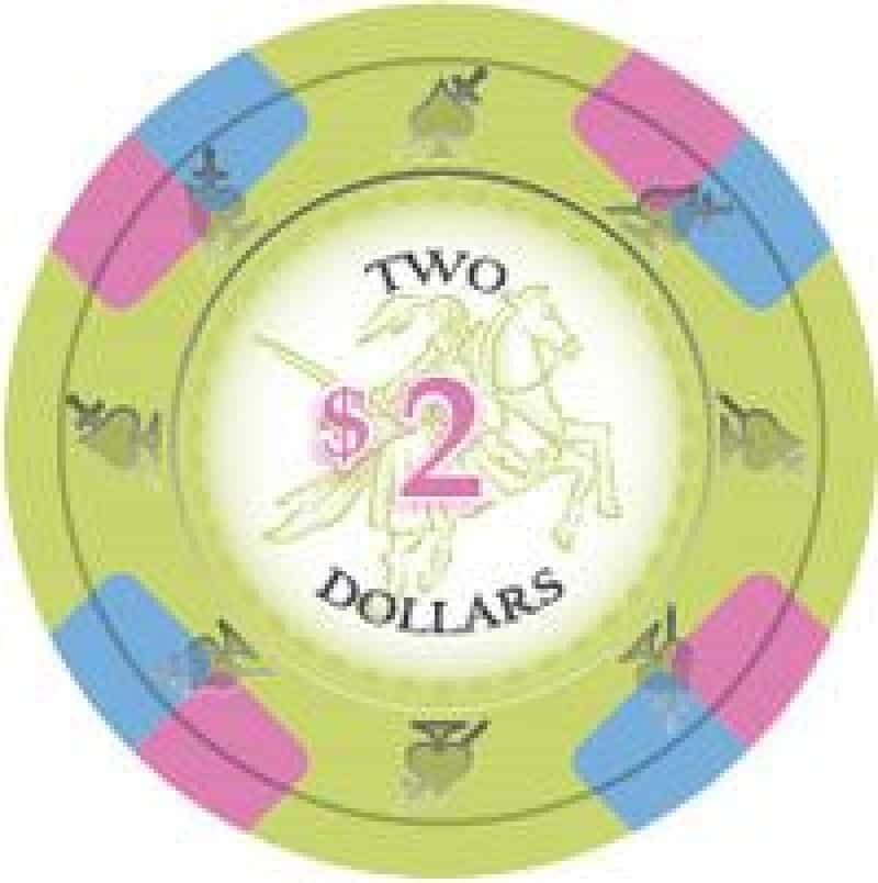 Poker Knights Series Clay Poker Chips 13.5G Roll Of 25 Chips - $2