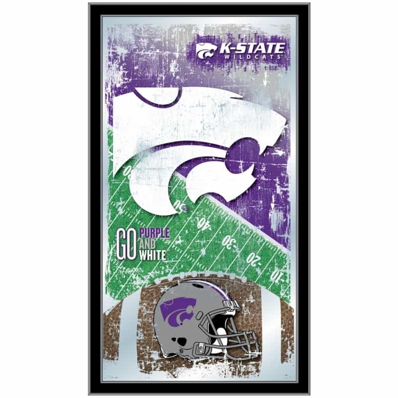 Kansas State 15" X 26" Football Mirror By Holland Bar Stool Company