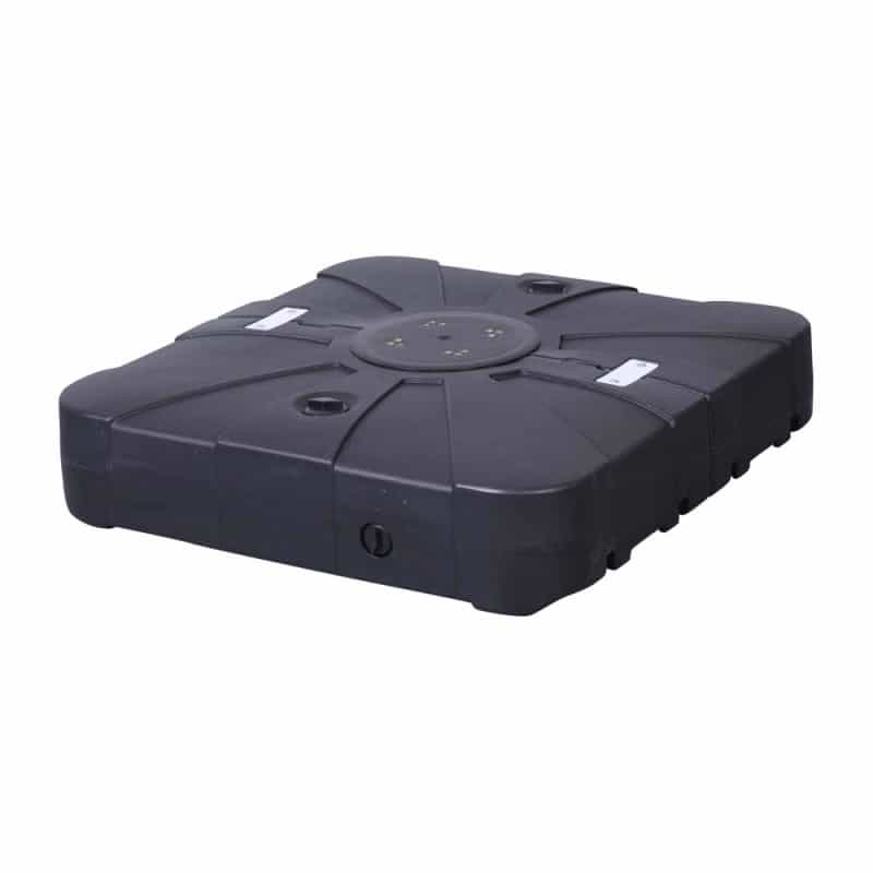 Hank Heavy Duty Weather-Resistant Universal Offset Umbrella Base With Grooved Handles And Built-In Wheels In Black