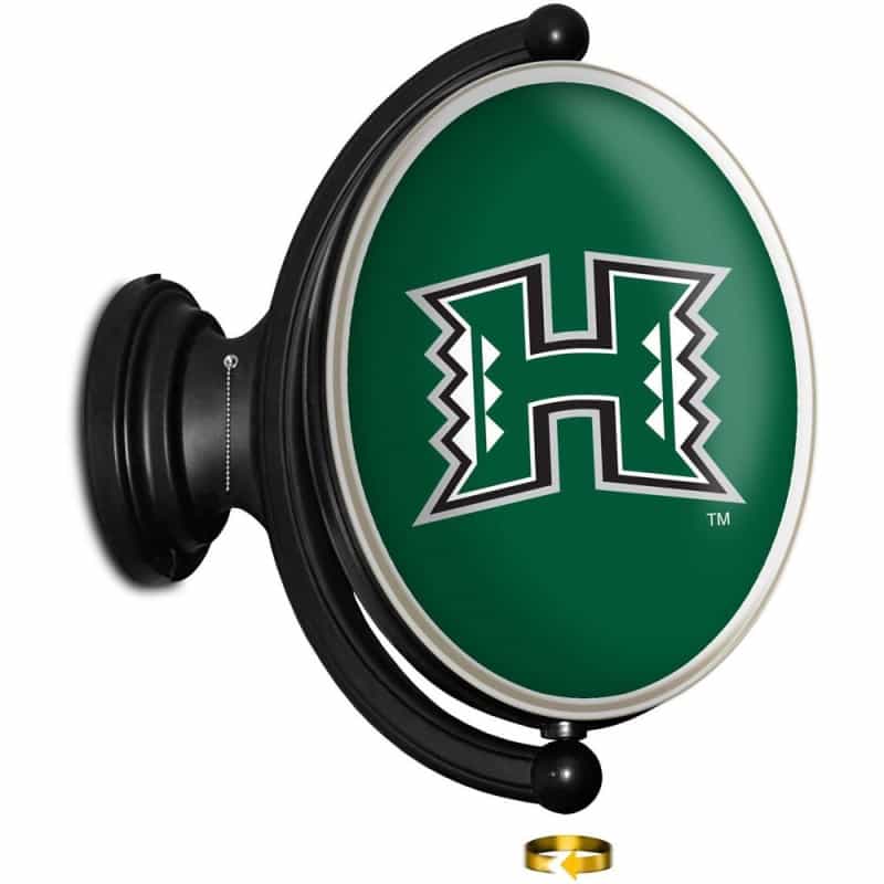 Hawaii Warriors: Original Oval Rotating Lighted Wall Sign